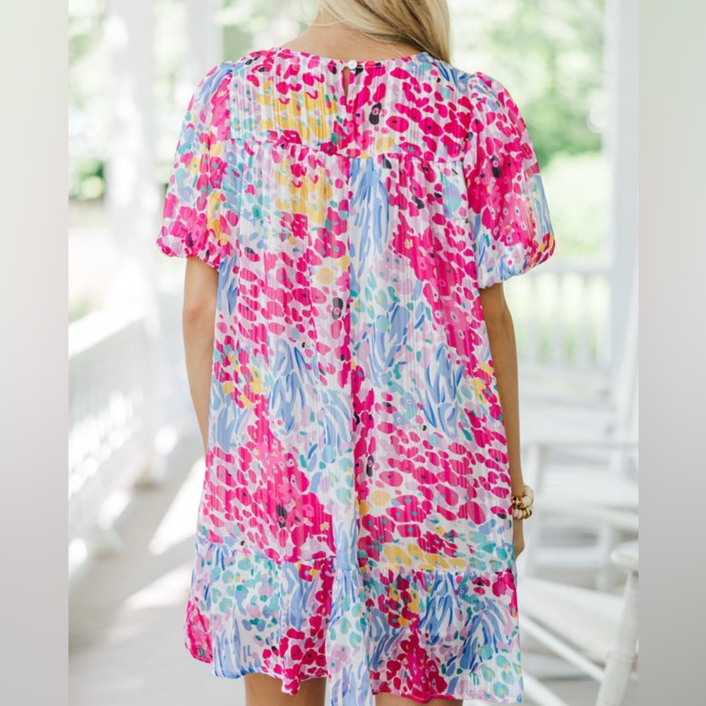 Umgee Colorful Smocked Top Bollon  Sleeve‎ Size XL